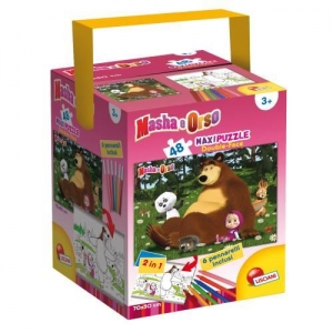 immagine 1 di Masha e Orso - Puzzle + Color Fustino Maxi 48