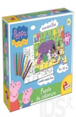 immagine 1 di Puzzle da colorare. La festa in maschera Peppa Pig